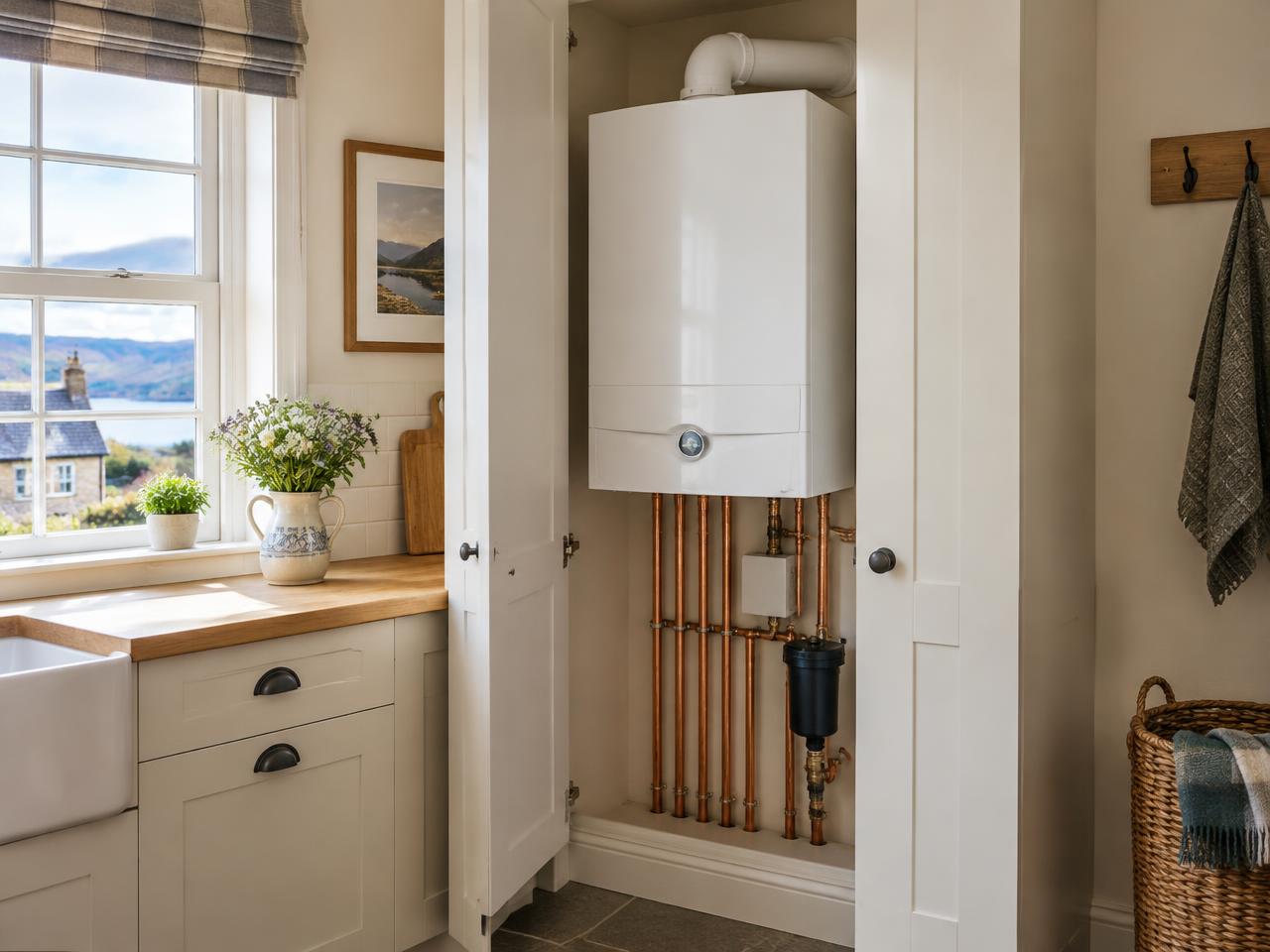 Combination boiler installed in a home
