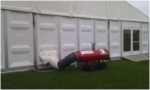 Arcotherm Diesel external heaters with ducting and flue